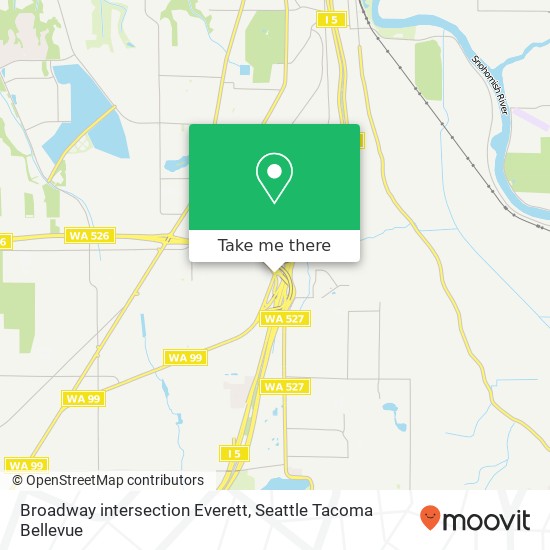 Mapa de Broadway intersection Everett, Everett, WA 98208