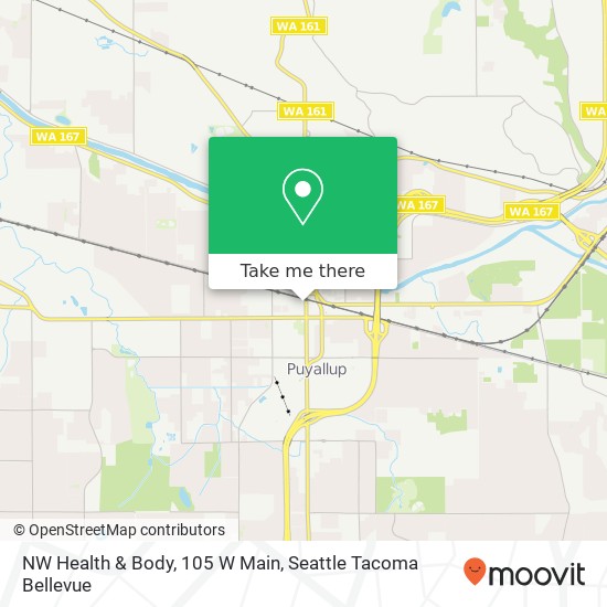 Mapa de NW Health & Body, 105 W Main