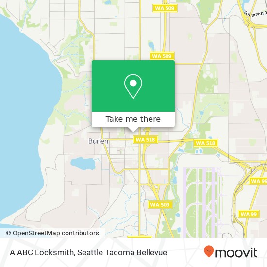 Mapa de A ABC Locksmith, 126 SW 148th St