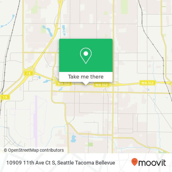 Mapa de 10909 11th Ave Ct S, Tacoma, WA 98444