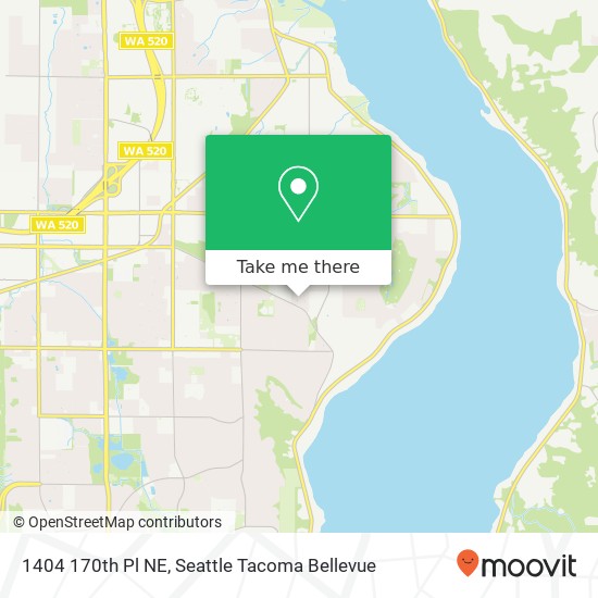 Mapa de 1404 170th Pl NE, Bellevue, WA 98008