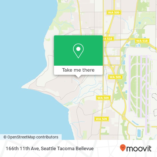 Mapa de 166th 11th Ave, Burien, WA 98166