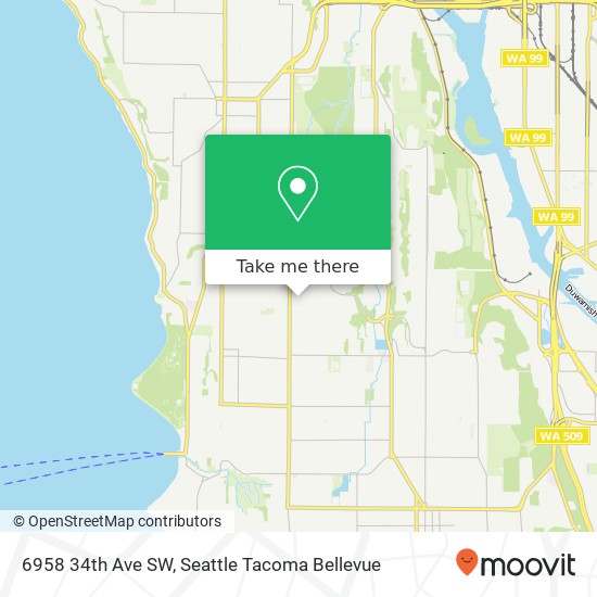 Mapa de 6958 34th Ave SW, Seattle, WA 98126