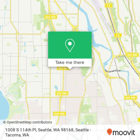 Mapa de 1008 S 114th Pl, Seattle, WA 98168