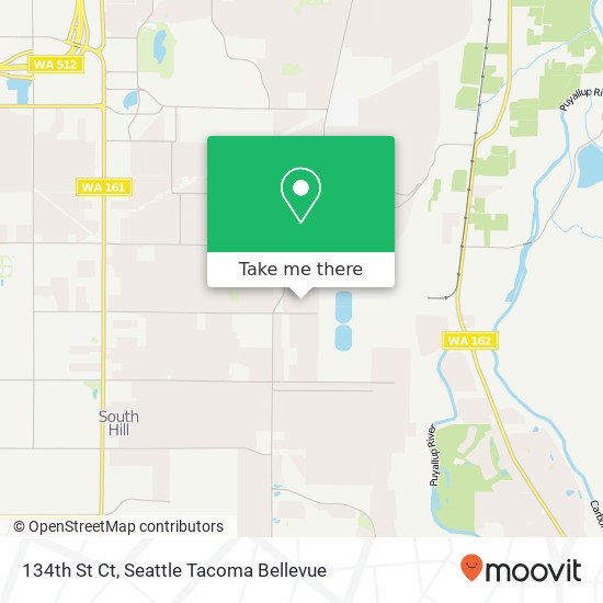 Mapa de 134th St Ct, Puyallup, WA 98374