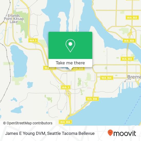 James E Young DVM, 4214 Kitsap Way map