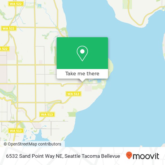 Mapa de 6532 Sand Point Way NE, Seattle, WA 98115