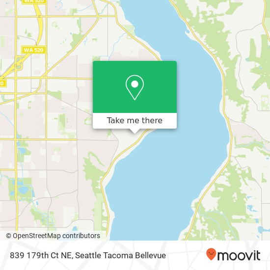 Mapa de 839 179th Ct NE, Bellevue, WA 98008