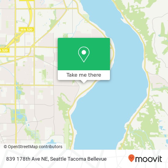 Mapa de 839 178th Ave NE, Bellevue, WA 98008