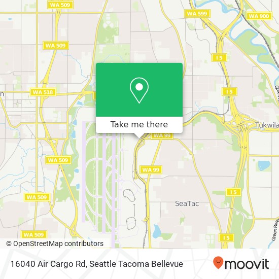 Mapa de 16040 Air Cargo Rd, Seatac, WA 98158