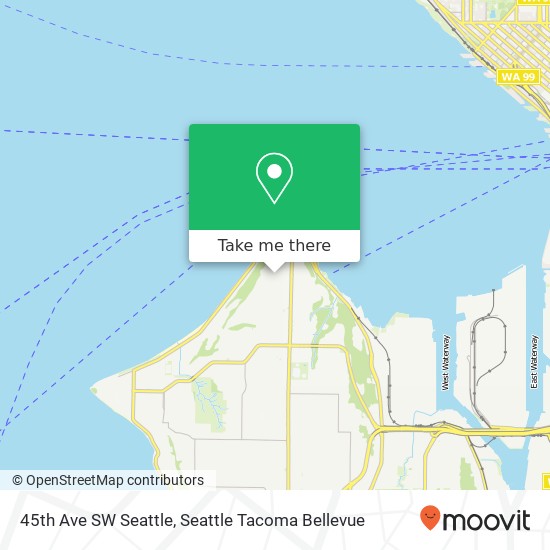 Mapa de 45th Ave SW Seattle, Seattle, WA 98116