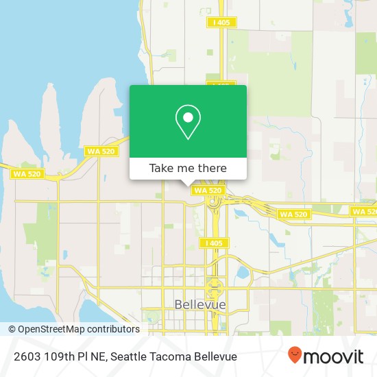 Mapa de 2603 109th Pl NE, Bellevue, WA 98004