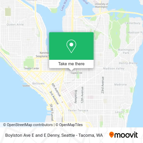 Boylston Ave E and E Denny map