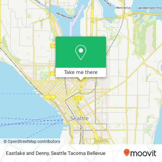Eastlake and Denny, Seattle, WA 98109 map