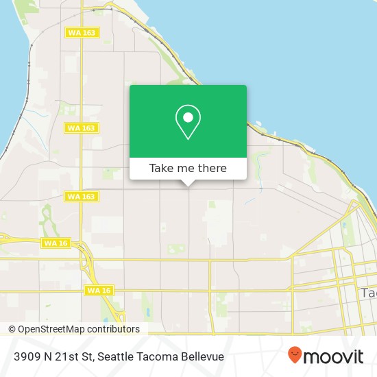 Mapa de 3909 N 21st St, Tacoma, WA 98406