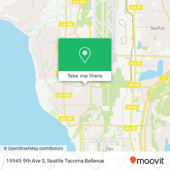 Mapa de 19945 9th Ave S, Des Moines, WA 98148