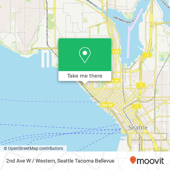 Mapa de 2nd Ave W / Western, Seattle, WA 98119