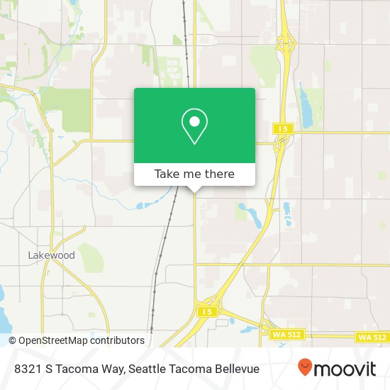 Mapa de 8321 S Tacoma Way, Lakewood, WA 98499