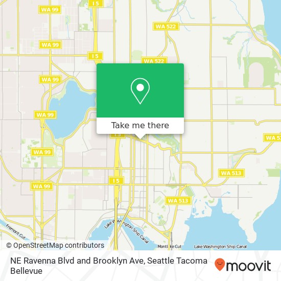 Mapa de NE Ravenna Blvd and Brooklyn Ave, Seattle, WA 98105