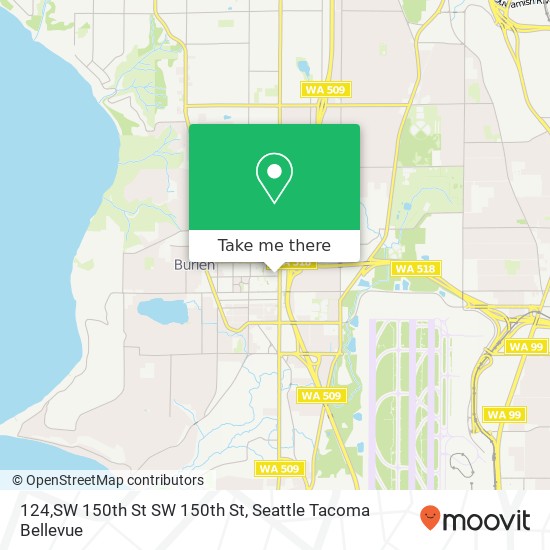 Mapa de 124,SW 150th St SW 150th St, Burien, WA 98166