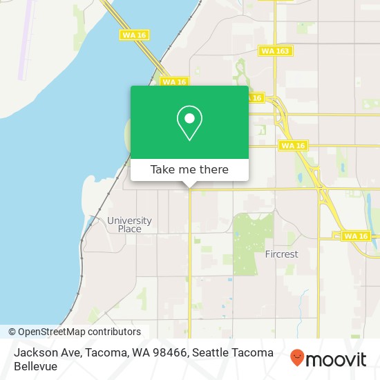 Mapa de Jackson Ave, Tacoma, WA 98466