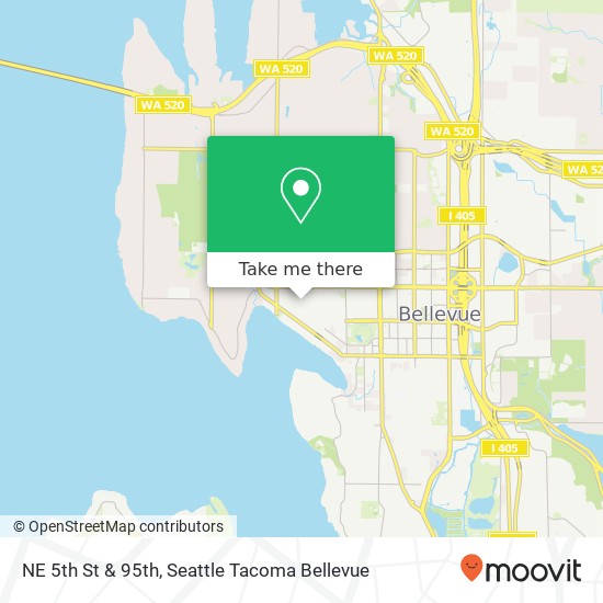Mapa de NE 5th St & 95th, Bellevue, WA 98004