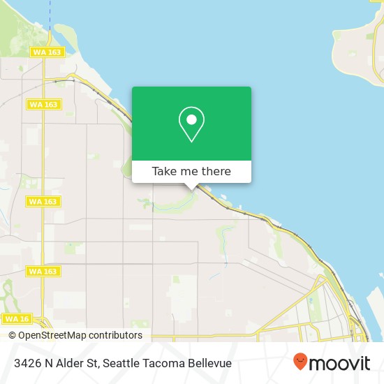 Mapa de 3426 N Alder St, Tacoma, WA 98407