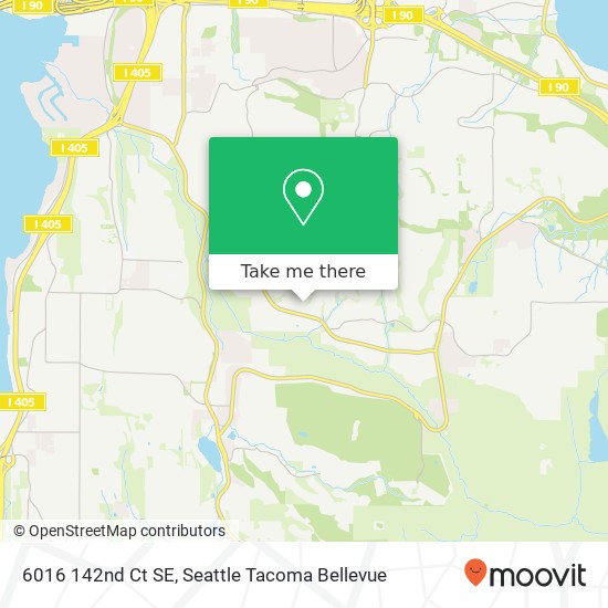 Mapa de 6016 142nd Ct SE, Bellevue, WA 98006