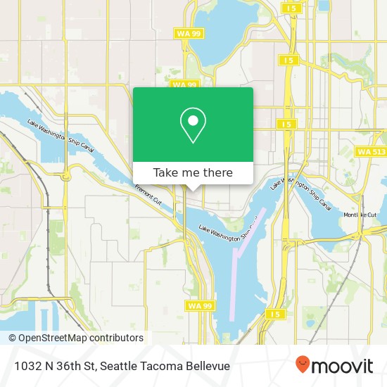 Mapa de 1032 N 36th St, Seattle, WA 98103