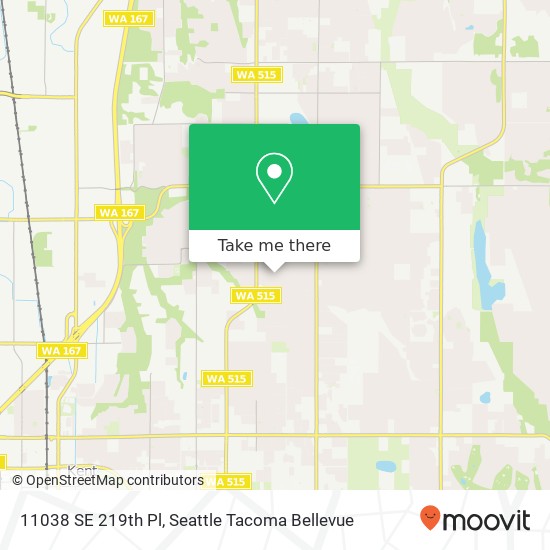 Mapa de 11038 SE 219th Pl, Kent, WA 98031