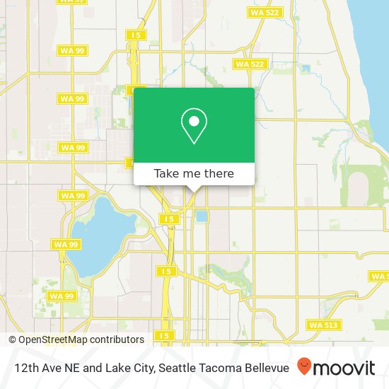 Mapa de 12th Ave NE and Lake City, Seattle, WA 98115