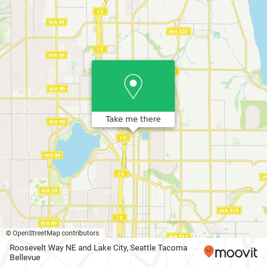 Roosevelt Way NE and Lake City, Seattle, WA 98115 map