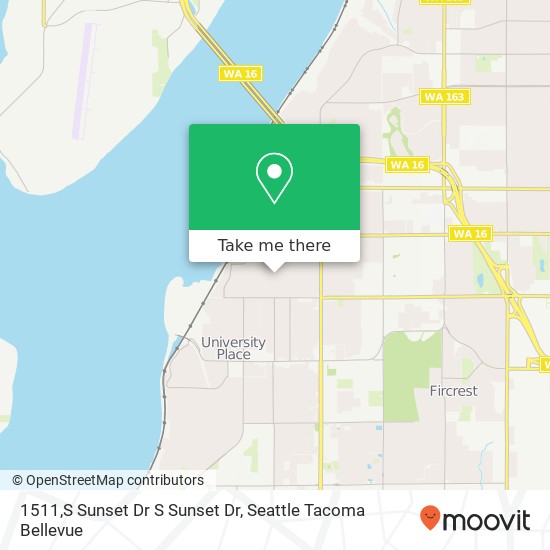 Mapa de 1511,S Sunset Dr S Sunset Dr, Tacoma, WA 98465