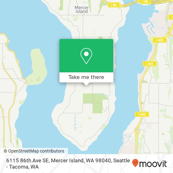 Mapa de 6115 86th Ave SE, Mercer Island, WA 98040