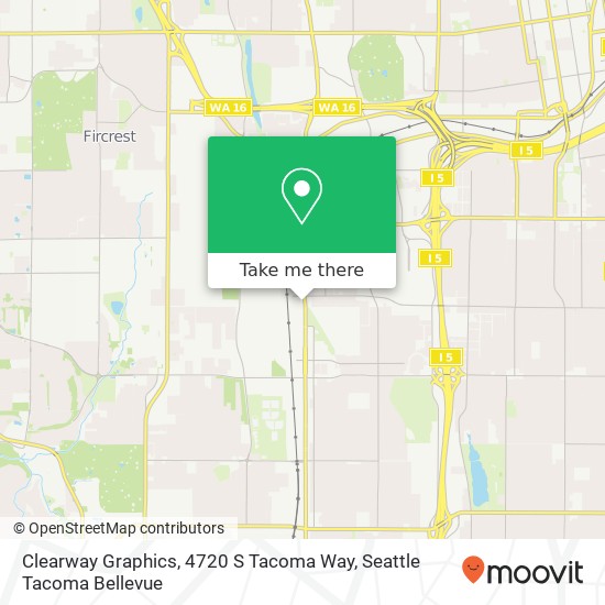 Mapa de Clearway Graphics, 4720 S Tacoma Way