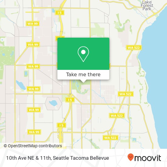 Mapa de 10th Ave NE & 11th, Seattle, WA 98125