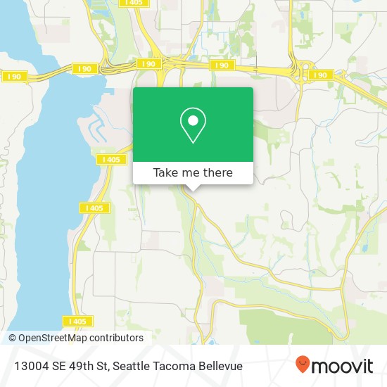 Mapa de 13004 SE 49th St, Bellevue, WA 98006