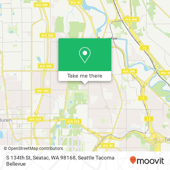 Mapa de S 134th St, Seatac, WA 98168