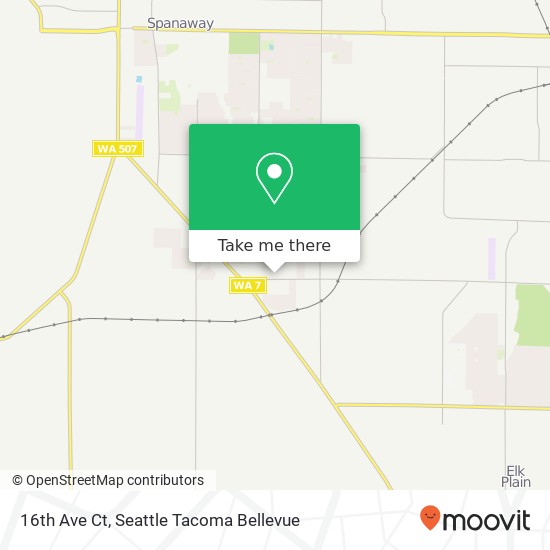 Mapa de 16th Ave Ct, Spanaway, WA 98387