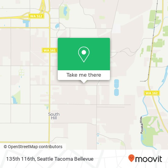 Mapa de 135th 116th, Puyallup, WA 98374