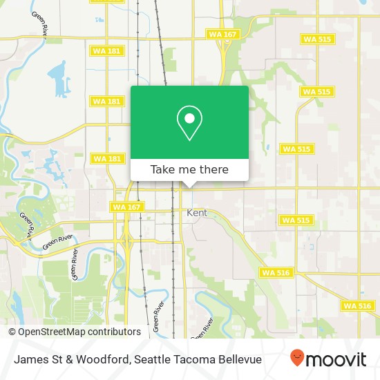 James St & Woodford, Kent, WA 98031 map