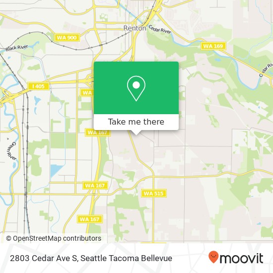 Mapa de 2803 Cedar Ave S, Renton, WA 98055