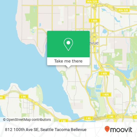 Mapa de 812 100th Ave SE, Bellevue, WA 98004