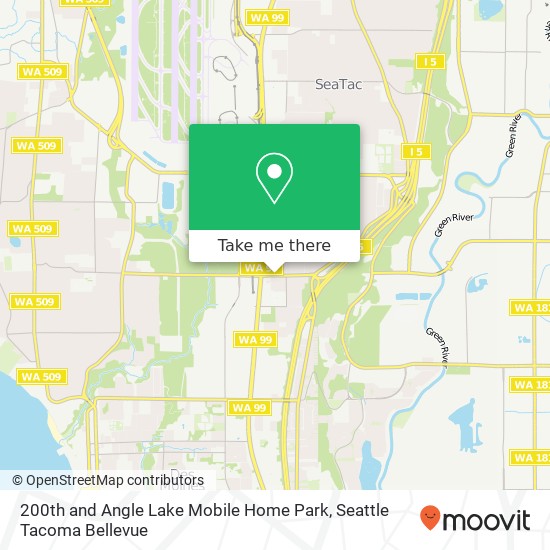 Mapa de 200th and Angle Lake Mobile Home Park, Seatac, WA 98188