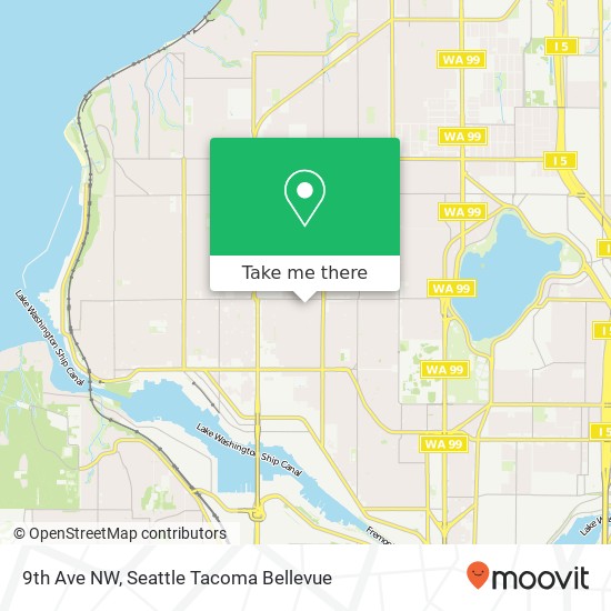 Mapa de 9th Ave NW, Seattle, WA 98107