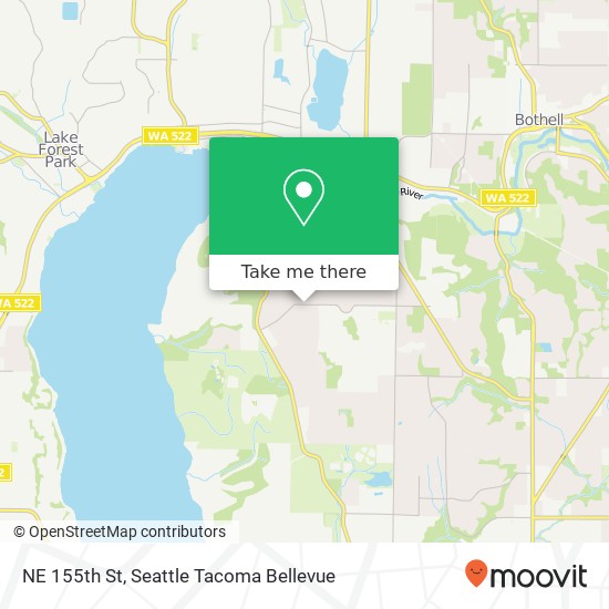 Mapa de NE 155th St, Kenmore, WA 98028