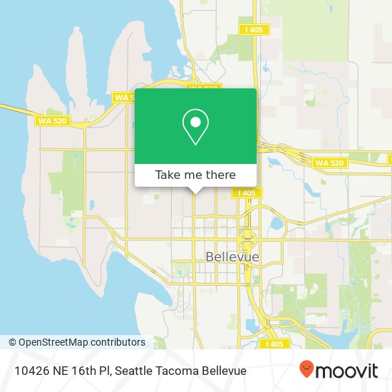 Mapa de 10426 NE 16th Pl, Bellevue, WA 98004