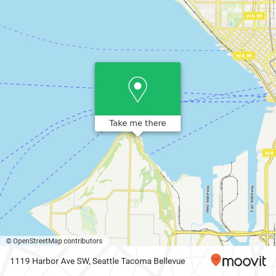 Mapa de 1119 Harbor Ave SW, Seattle, WA 98116