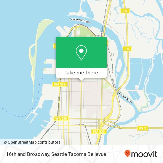 16th and Broadway, Everett, WA 98201 map