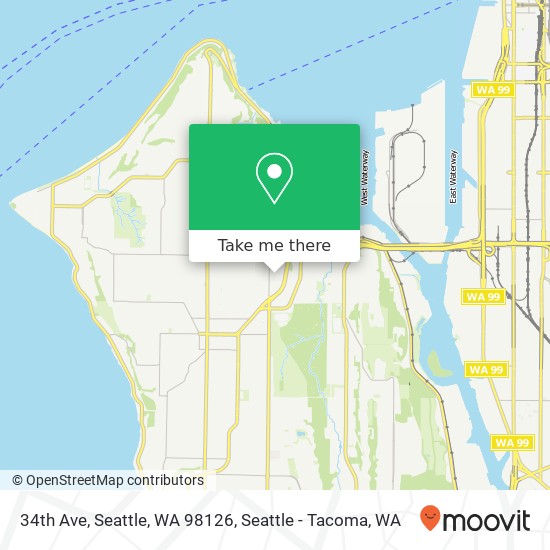 Mapa de 34th Ave, Seattle, WA 98126